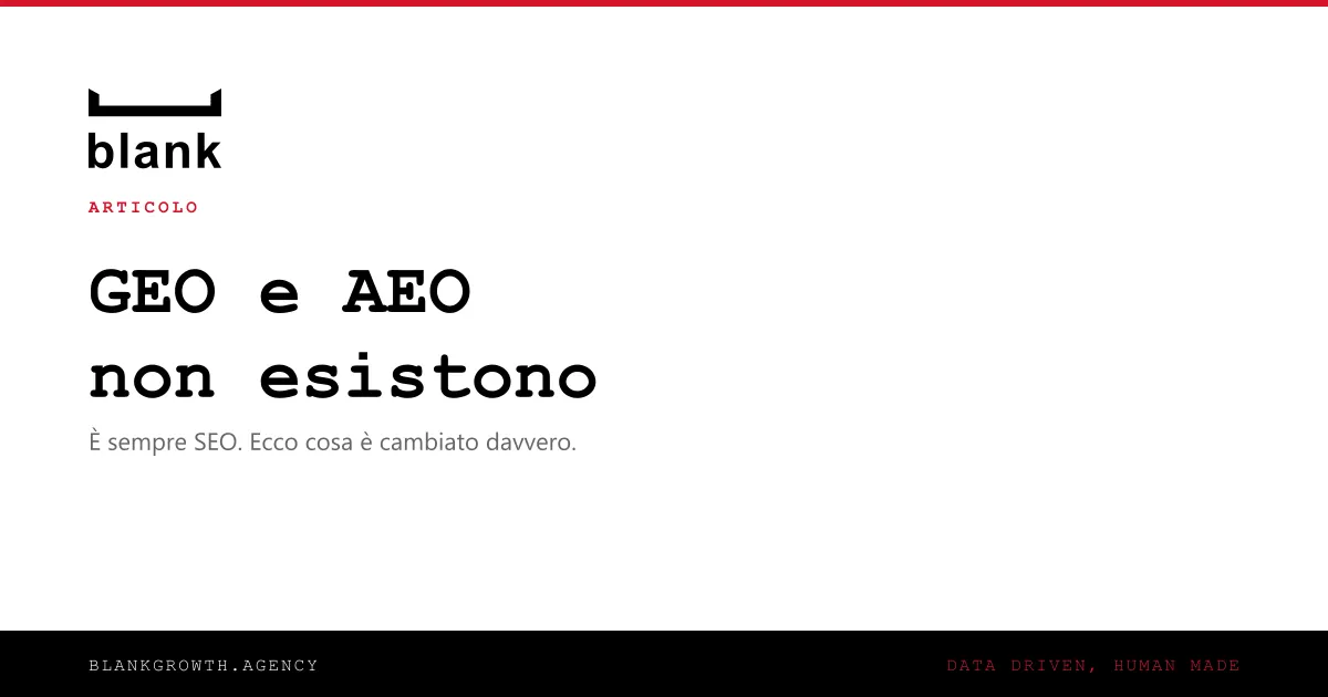 GEO e AEO non esistono. È sempre SEO [ma qualcosa è cambiato davvero]